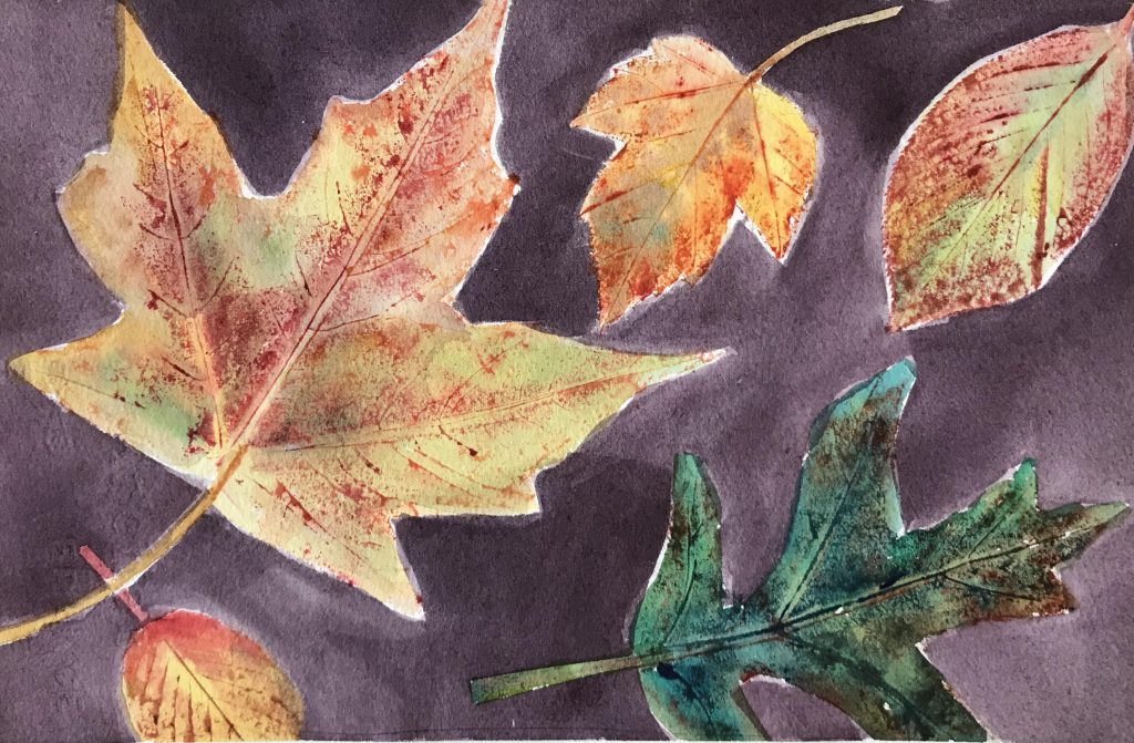 Watercolor Leaf Prints - Hoyt Arboretum